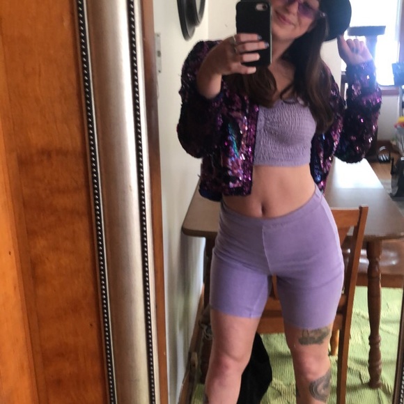 Purple sequin silk jacket - Picture 3 of 3